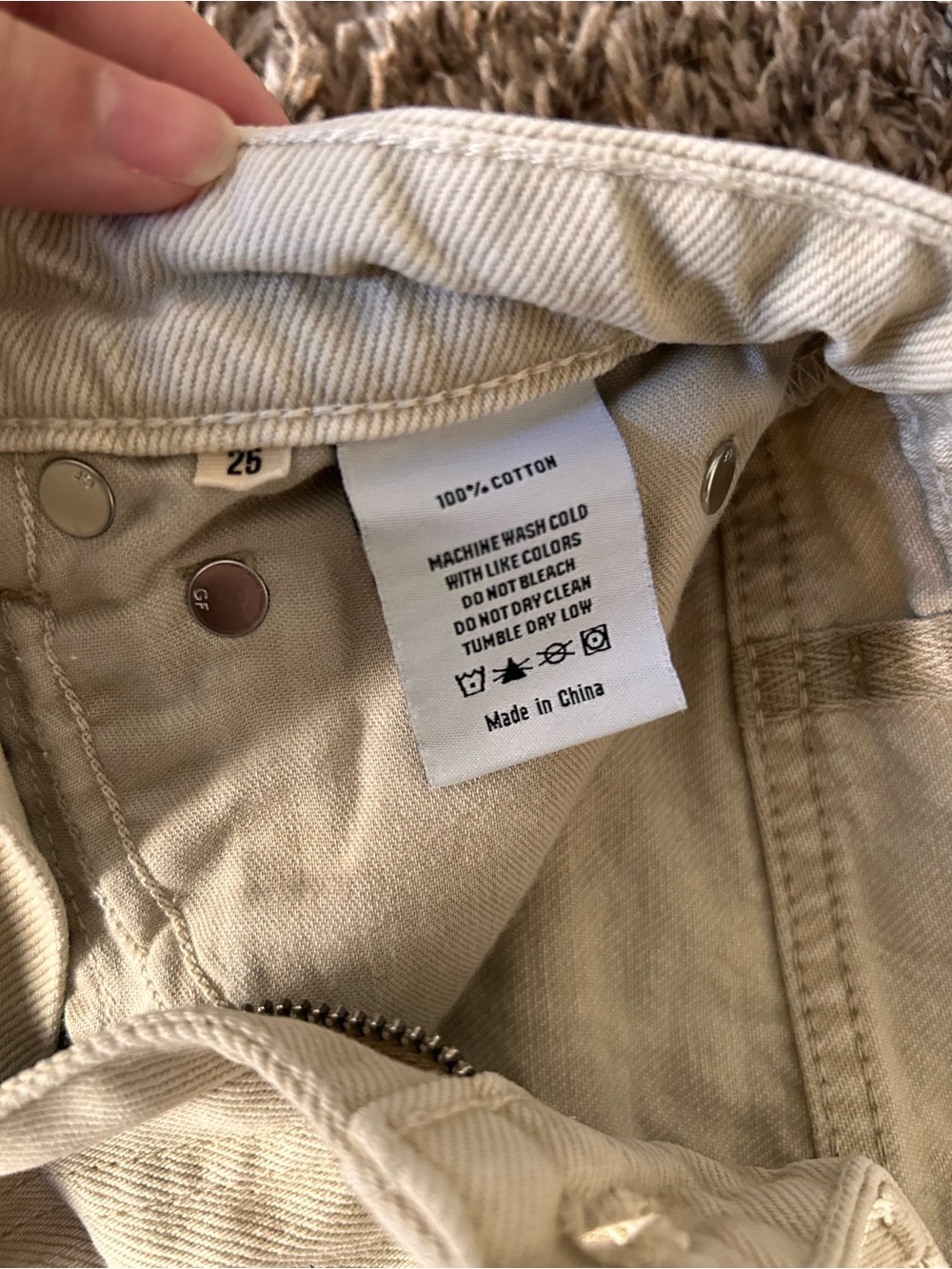 GRLFRND The Harlow High Rise Bootcut with Slit Women’s Beige Jeans Size 25 - Picture 6 of 8